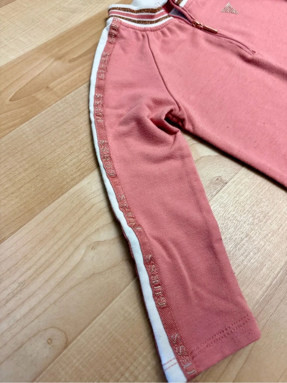 GUESS Girls Long Sleeve Dress Rose Pink Quarter Zip Logo Size 4